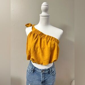 Asymmetrical Solid Crop Top